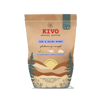 Kivo Kip & Rijst Puppy – Glutenvrij 14 kg