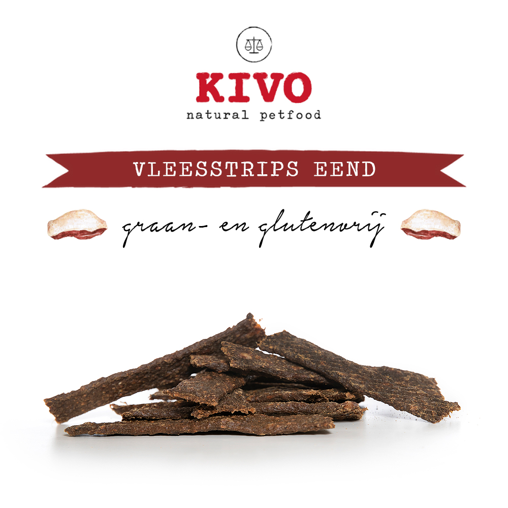 Kivo Vleesstrips Eend 125 gram
