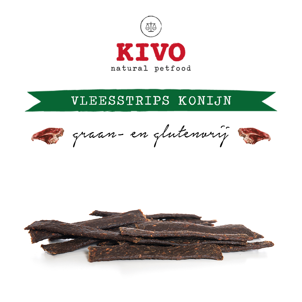Kivo Vleesstrips Konijn 125 gram